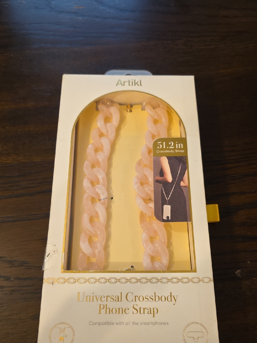 Pink Chunky Chain Crossbody Phone Strap